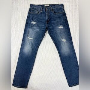 GAP Men's Distressed Skinny Jeans in Blue